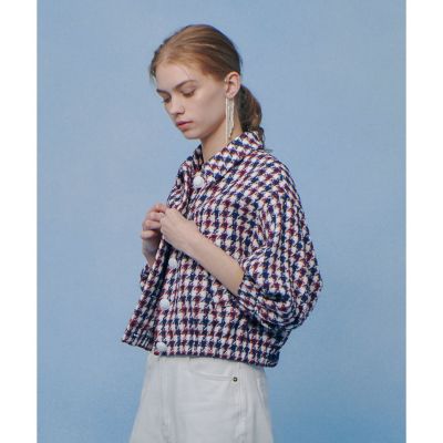 LOULOU WILLOUGHBY】トリコロールツイードブルゾン