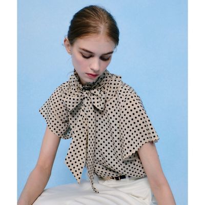 LOULOU WILLOUGHBY】デシンドットフレアスリーブ