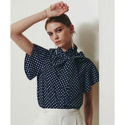 LOULOU WILLOUGHBY】デシンドットフレアスリーブ