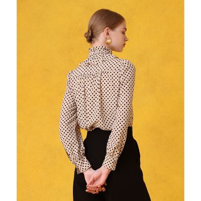 デシンドットフリルボウタイブラウス | allureville (Women