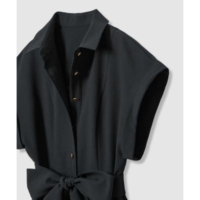 サッカーウエストリボンシャツワンピース | allureville (Women