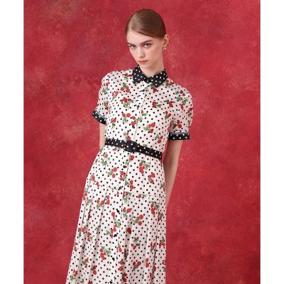 【レア】LOULOU WILLOUGHBY サテンドットレース LOULOU WILLOUGHBY】フロッキードットレース