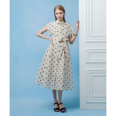 美品.定価4.2万☆アルアバイル レオパドットワンピース タック フレンチ袖 ◇オーガンドットワンピース | allureville (Women)/アルアバイル