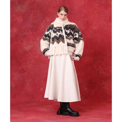 ETRO ブラック ベージュ ファー マフラー　ラビット　イタリア製 ラビットファーマフラー | allureville (Women)/アルアバイル | 三越