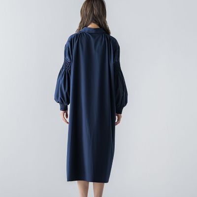 袖ダイヤタックシャツワンピース《洗濯機で洗える》