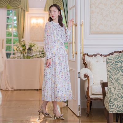 ウィステリアです　Mame 花柄　ワンピース ラメシアーフラワーワンピース | QUEENS COURT（Women）/クイーンズ