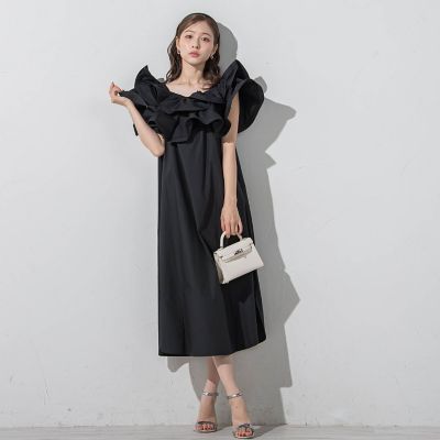 ビッグラッフルカラーワンピ≪洗濯機で洗える≫