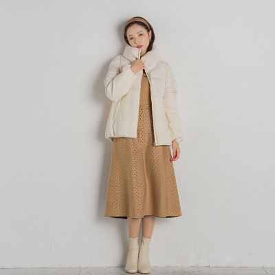 【新色追加】ジャガードニットフレアワンピース≪手洗い可能≫
