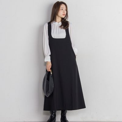 スクエアネックワンピース≪洗濯機で洗える≫