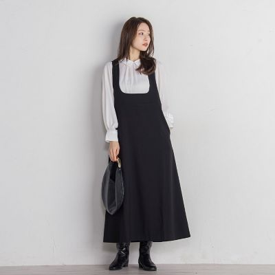 スクエアネックワンピース≪洗濯機で洗える≫