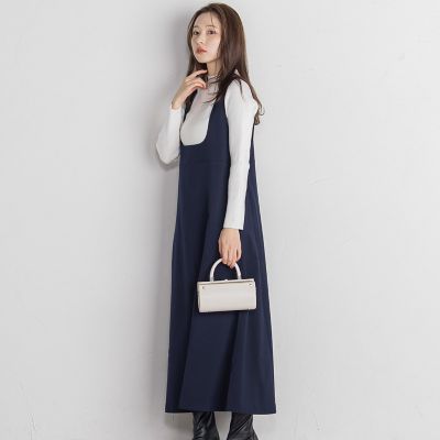 スクエアネックワンピース≪洗濯機で洗える≫