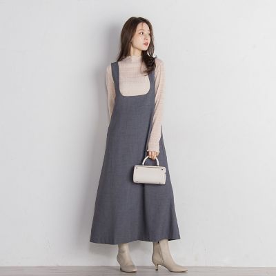 スクエアネックワンピース≪洗濯機で洗える≫