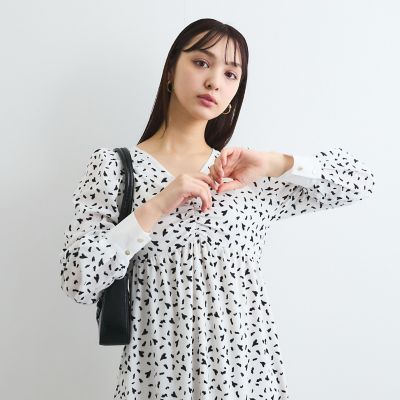 ジオメトリックハートプリントワンピース≪手洗い可能≫