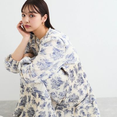 グラフィックプリーツワンピース≪洗濯機で洗える≫
