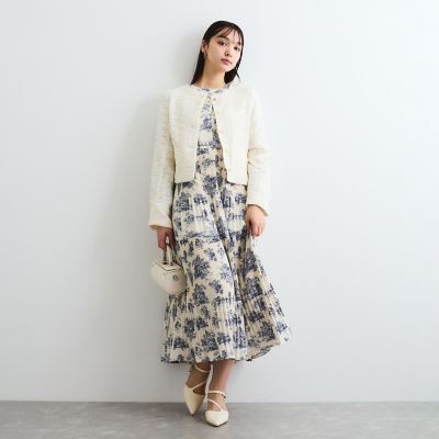 グラフィックプリーツワンピース≪洗濯機で洗える≫