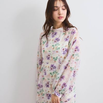フラワーシアーワンピース≪洗濯機で洗える≫