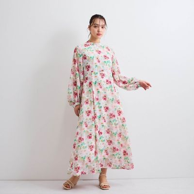 フラワーシアーワンピース≪洗濯機で洗える≫