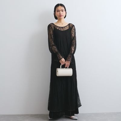 シアーストレッチレースワンピース≪洗濯機で洗える≫