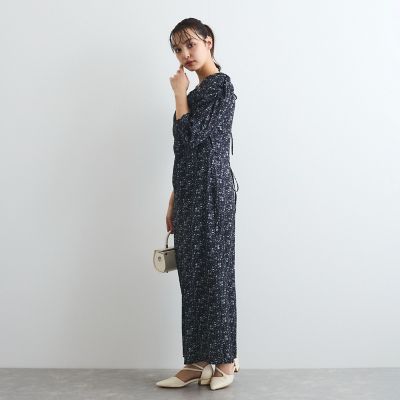 ヴィンテージフラワードレープワンピース≪手洗い可能≫