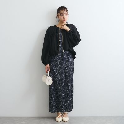 ヴィンテージフラワードレープワンピース≪手洗い可能≫