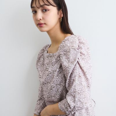ヴィンテージフラワードレープワンピース≪手洗い可能≫
