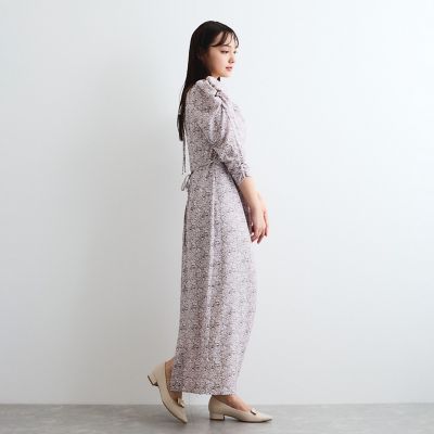 ヴィンテージフラワードレープワンピース≪手洗い可能≫