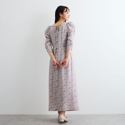ヴィンテージフラワードレープワンピース≪手洗い可能≫