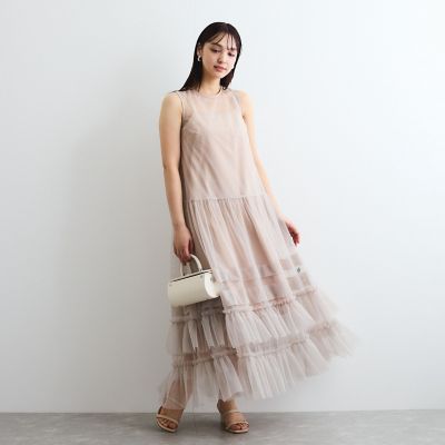 チュールフリルワンピースアンサンブル≪手洗い可能≫