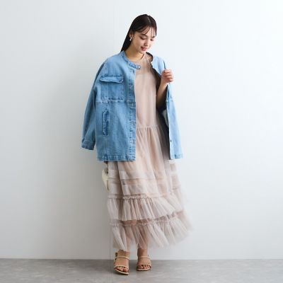 チュールフリルワンピースアンサンブル≪手洗い可能≫