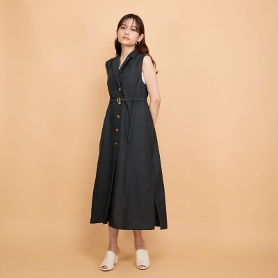 QUEENS COURT（Women）/クイーンズコート リネンライクシャンブレージレワンピース≪手洗い可能≫