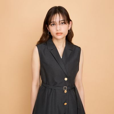 リネンライクシャンブレージレワンピース≪手洗い可能≫