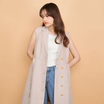 リネンライクシャンブレージレワンピース≪手洗い可能≫