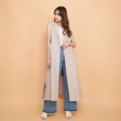 リネンライクシャンブレージレワンピース≪手洗い可能≫