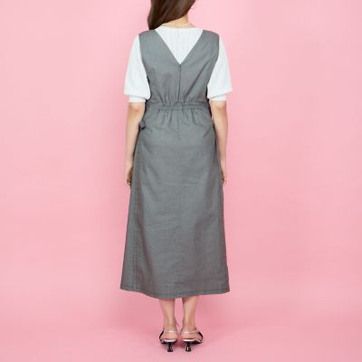 デニムライクリボンワンピース≪手洗い可能≫