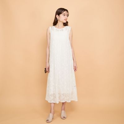 ラッセルレースワンピースアンサンブル≪手洗い可能≫