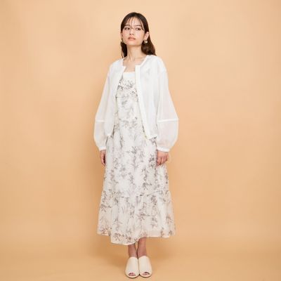 フラワー柄リボンショルダーワンピース≪手洗い可能≫ | QUEENS COURT