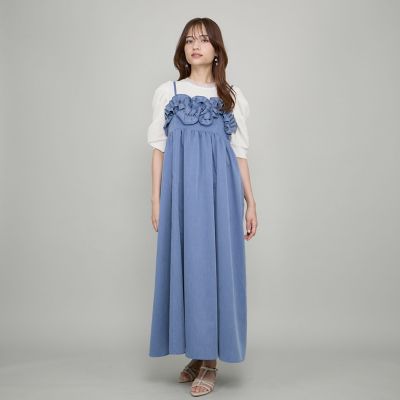 ＜QUEENS COURT（Women）＞フリルキャミワンピース≪手洗い可能≫