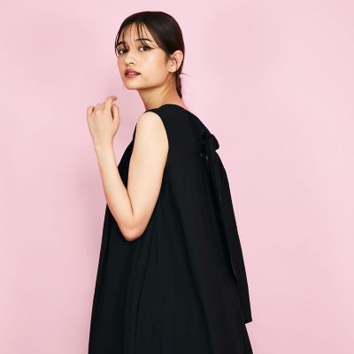 バックリボンワンピース≪手洗い可能≫