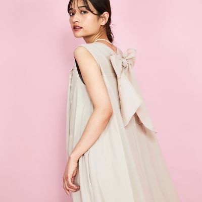 ＜QUEENS COURT（Women）＞バックリボンワンピース≪手洗い可能≫