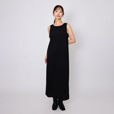 ブルー スリーブレス ワンピース LE CIEL BLEU ワンピース フラワースリーブレスジャージードレス