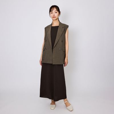 カットジョーゼットスリーブレスワンピース≪手洗い可能