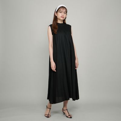 レーヨン麻シャーリングトップワンピース≪洗濯機で洗える≫