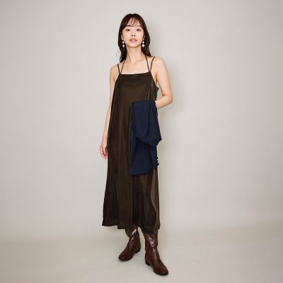 シアーベロアダブルストラップキャミドレス≪手洗い可能≫ | QUEENS