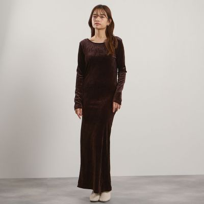 ＜QUEENS COURT（Women）＞ベロアバックシャンワンピース≪手洗い可能≫