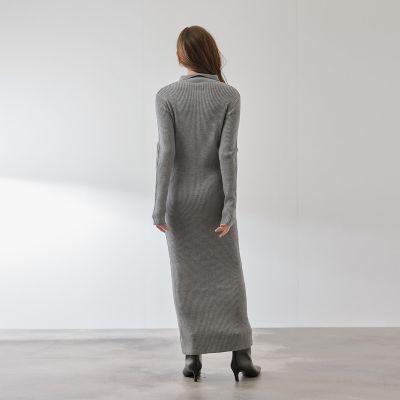 ポロカラーリブニットワンピース≪手洗い可能≫ | QUEENS COURT（Women