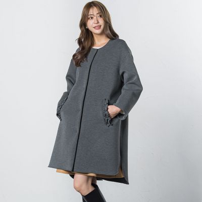 フリルポケットコート≪洗濯機で洗える≫ | QUEENS COURT（Women