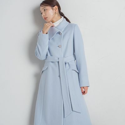 super100　丸衿コート 定番人気]Super100ウールビーバースタンドカラーコート(その他の