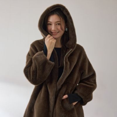 ショートコートchococo❣️様 フェイクファーフーディショートコート≪手洗い可能≫ | QUEENS COURT