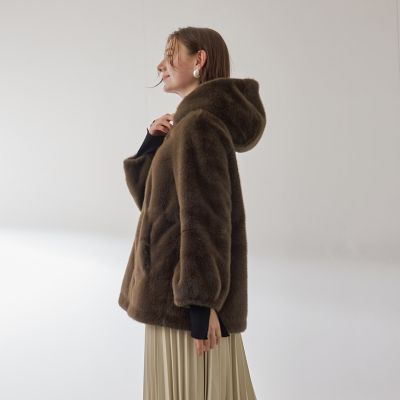 フェイクファーフーディショートコート≪手洗い可能≫ | QUEENS COURT