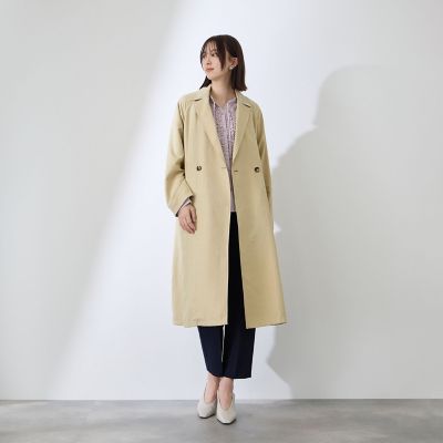 スウェードライクピーチガウントレンチコート | QUEENS COURT（Women